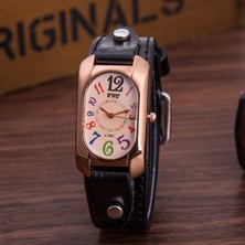 Dmxtop Kadın Vintage Kuvars Saat Deri Kayış (Yurt Dışından)