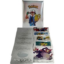 UDATOYS Pokemon Kart Kabartmalı Silver Card Fosforlu Oyun Kartları 10LU Gümüş