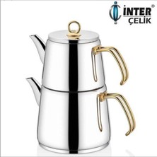 İNTER ÇELİK Inter Celik Inter Çelik Hanzade Mini Boy Çaydanlık Gold