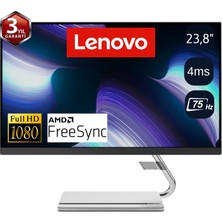 Lenovo Q24I-20 23.8" 75Hz 4ms (Hdmı+Display) Amd Freesync Fhd IPS Monitör 66EEGAC3TK