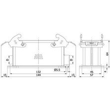 Mete Enerji 403048S 24 x 16A. Duvar Priz Çift Girişli Metal Mandallı