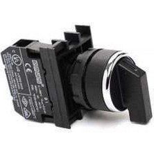 Emas B101S31 Siyah Seçici 2 Na Tek Dönüşlü Kumanda Butonu