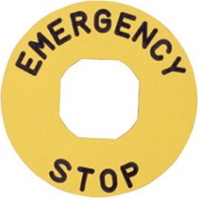 Emas BET90P B Etiket Plastik-90 mm Emergency Stop