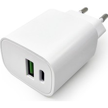 Dexim YX-202T 20W PD TYPE-C & USB Şarj Cihazı iPhone Uyumlu Şarj Adaptörü DCA1002 Beyaz