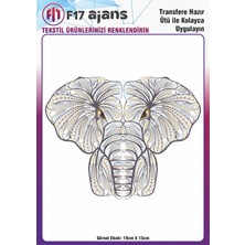 F17 Ajans Ütü ile Yapışan Tekstil Baskı Görseli Etnik Fil