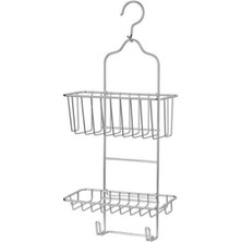 IKEA Duş Sepeti 2li Çinko Kaplama 24X53 cm Çelik, Galvanizli, Banyo Duvar Rafı Duş