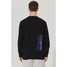 ALTINYILDIZ CLASSICS Erkek Siyah Standart Fit Normal Kesim Bisiklet Yaka Sweatshirt