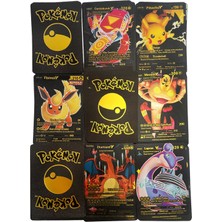 UDATOYS Pokemon Kartları Kabartma Card Fosforlu Oyun Kartı 30LU Siyah