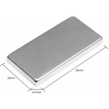 Hdg Dikdörtgen Güçlü Neodyum Mıknatıs - Neodyum Magnet - 20X10X2 mm -Adet Seçenekli