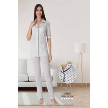 Effortt Lacivert Önden Düğmeli Pijama Takımı