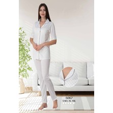 Effortt Gri Önden Düğmeli Pijama Takımı