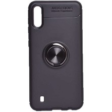 Ankacep Samsung Galaxy A01 Kılıf Ravel Yüzüklü Standlı Silikon Kapak-Ankacep