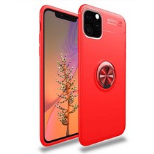 Ankacep Apple iPhone 11 Pro Max Kılıf Ravel Yüzüklü Silikon Kapak + Kablo Koruyucu-Ankacep