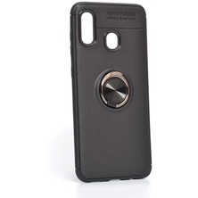 Ankacep Samsung Galaxy A20 Kılıf Ravel Yüzüklü Standlı Silikon Kapak-Ankacep