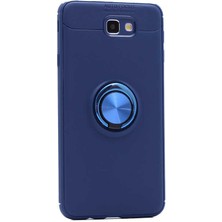 Ankacep Samsung Galaxy J7 Prime Kılıf Ravel Yüzüklü Standlı Silikon Kapak-Ankacep
