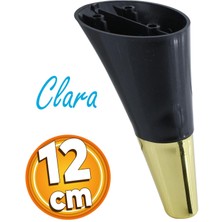 Badem10 Clara Mobilya Kanepe Sehpa Tv Ünitesi Baza Koltuk Ayağı Siyah Gold Renk 12 cm Ayakları