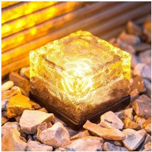 Scaty Store Solar Güneş Enerjili Buz Cam Zemin Dekoratif Bahçe Aydınlatma LED Kristal