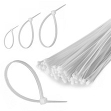 100 Adet Plastik Cırt Kelepçe Kablo Bağı Kablo Düzenleyici- 3.6 x 300 mm