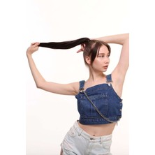 Moss Renzo Özel Tasarım Mavi Denim Crop MR-7770030