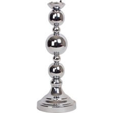 Dekovien Modern Metal Top Gümüş Ayaklı Kumaş Füme Abajur