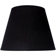 Dekovien Modern Metal Top Gümüş Ayaklı Kumaş Siyah Abajur ABD0202