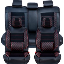 Kepmorpho 
Nissan Note Yeni Lüx Deri Oto Koltuk Kılıfı Ön Arka Takım (Mars) Siyah Kırmızı