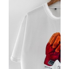 Wolters Outdoors Erkek Mafia Enegi Oversize Baskılı Pamuklu Bisiklet Yaka Kısa Kollu T-Shirt