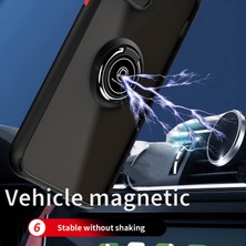 Eabhulie iPhone 11 Pro Max Için Yüzük Stand Mat Sert Silikon Telefon Kılıfı - Siyah (Yurt Dışından)