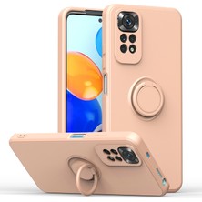 Eabhulie Xiaomi Poco M4 Pro 5g Için Ince Silikon Yüzük Stand Telefon Kılıfı - Pembe (Yurt Dışından)