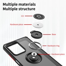 Eabhulie Xiaomi 11T / 11T Pro Için Yüzük Stand Mat Sert Silikon Telefon Kılıfı - Siyah (Yurt Dışından)