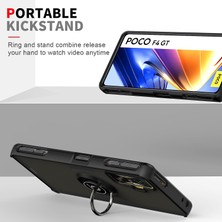 Eabhulie Xiaomi Redmi K50 Gaming Için Yüzük Stand Mat Sert Silikon Telefon Kılıfı - Mavi (Yurt Dışından)