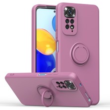 Eabhulie Xiaomi Redmi Note 11 / Note 11S Için Ince Silikon Yüzük Stand Telefon Kılıfı - Mor (Yurt Dışından)