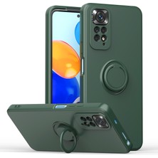 Eabhulie Xiaomi Redmi Note 11 / Note 11S Için Ince Silikon Yüzük Stand Telefon Kılıfı - Yeşil (Yurt Dışından)