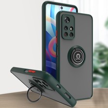 Eabhulie Xiaomi Poco M4 Pro 5g Için Yüzük Stand Mat Sert Silikon Telefon Kılıfı - Koyu Yeşil (Yurt Dışından)