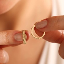Sembol Gold Altın Halka Küpe 1.5 cm
