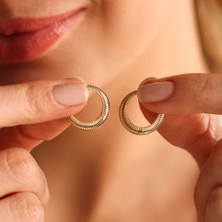 Sembol Gold Deniz Kabuğu Altın Halka Küpe 1.5 cm