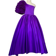 Zühre Balaban Mor Rosetta Kız Çocuk Abiye Elbise, Özel Gün, Girl Evening Dress Toddler Dress