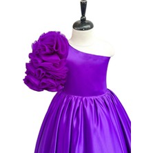 Zühre Balaban Mor Rosetta Kız Çocuk Abiye Elbise, Özel Gün, Girl Evening Dress Toddler Dress