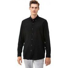 Nautica Erkek Siyah Classic Fit Uzun Kollu Keten Gömlek W35101T.0TB