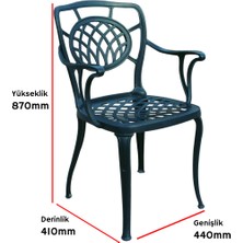 Genn Retail Aluminyum Döküm Bahçe Balkon Oturma Grubu 3 Parça 2 Sandalye + 1 Masa