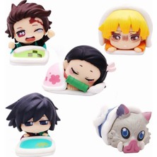 Bandaı Kimetsu No Yaiba Uyku Serisi Manga Figür Biblo 4-5 cm - 5 Adet Tam Set