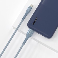 Nautica C65 Mfı Lightning To Usb-A 12W Örgülü Hızlı Şarj ve Data Kablosu 2.1m Mavi