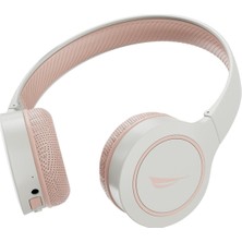 Nautica H120 Stereo  Kablosuz Bluetooth Mikrofonlu Kulaküstü Kulaklık Beyaz Pembe