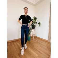 Bisiklet Yaka Kısa Kollu Triko Top
