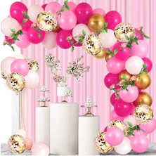 Çıtı Pıtı Store Beyaz Pembe ve Gül Altın Konfeti Balon Garland Seti