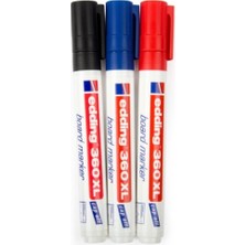 Edding 360 Xl Tahta Kalemi Siyah-Mavi-Kırmızı 3'lü Paket