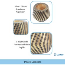Evene Ahşap Ayaklı Beton Saksı Dekoratif 1 Adet Dişli Model