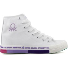 Benetton BN70021 Beyaz Lila Kadın Günlük Ayakkabı BN70021-BEYAZ-LILA Beyaz