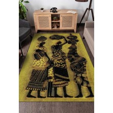 Homshtag Kahve Gözlüler Pamuklu Dokuma Tabanlı Yıkanabilir Dekoratif Halı