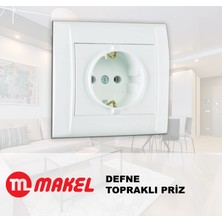 Zmc Elektrik - Makel Defne Topraklı Tekli Priz Beyaz Çerçeveli - 1 Adet